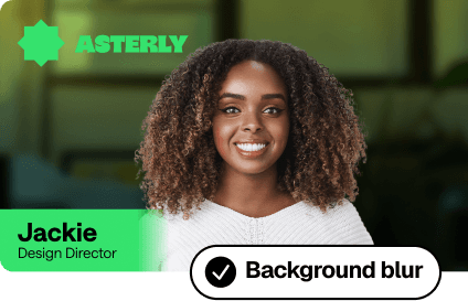 Presenter showing with blurred background