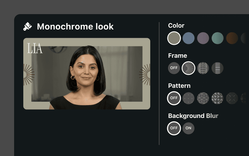 Looks tab from Airtime Camera