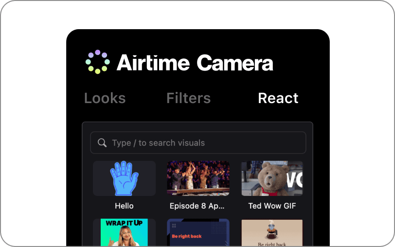 React tab from Airtime Camera