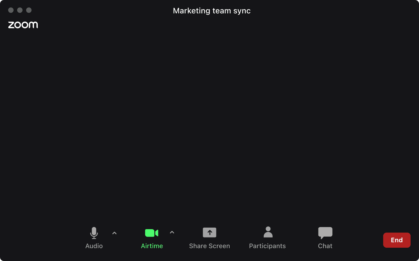 Zoom call interface