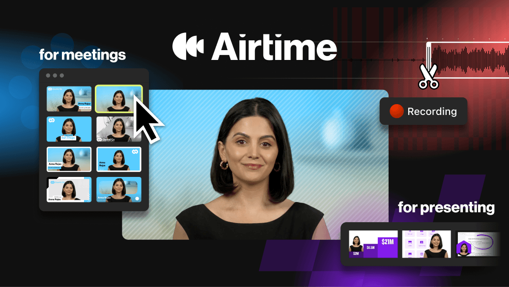 Presenter using Airtime tools to look great