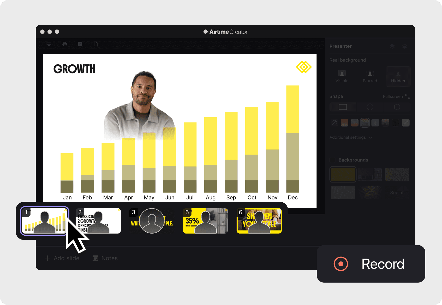 Recording using Airtime creator