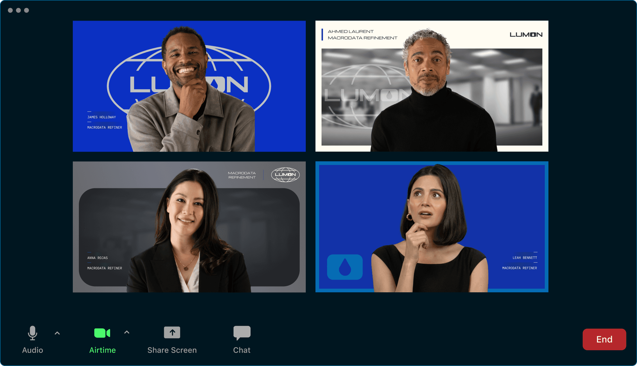 Call UI shows the brand looks in each person's background